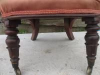 Furniture Unusual Victorian Rosewood Upholstered Scroll Back Nursing Chair photo