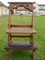 Victorian Gothic Oak Chair/Kneeler With Fretted Top photo furniture