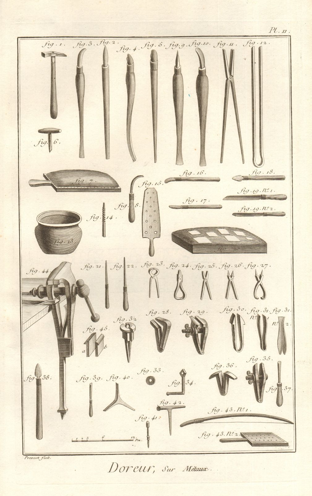 Doreur 4 Engravings Depicting Art Of Gilding By Benoît Louis Prévost & Denis Diderot C1751 photo furniture
