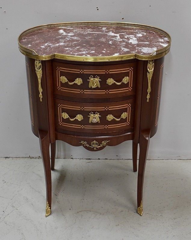 Small Mahogany Dresser Chiffonnière, Louis XV / Louis XVI Transition Style   Late 19th