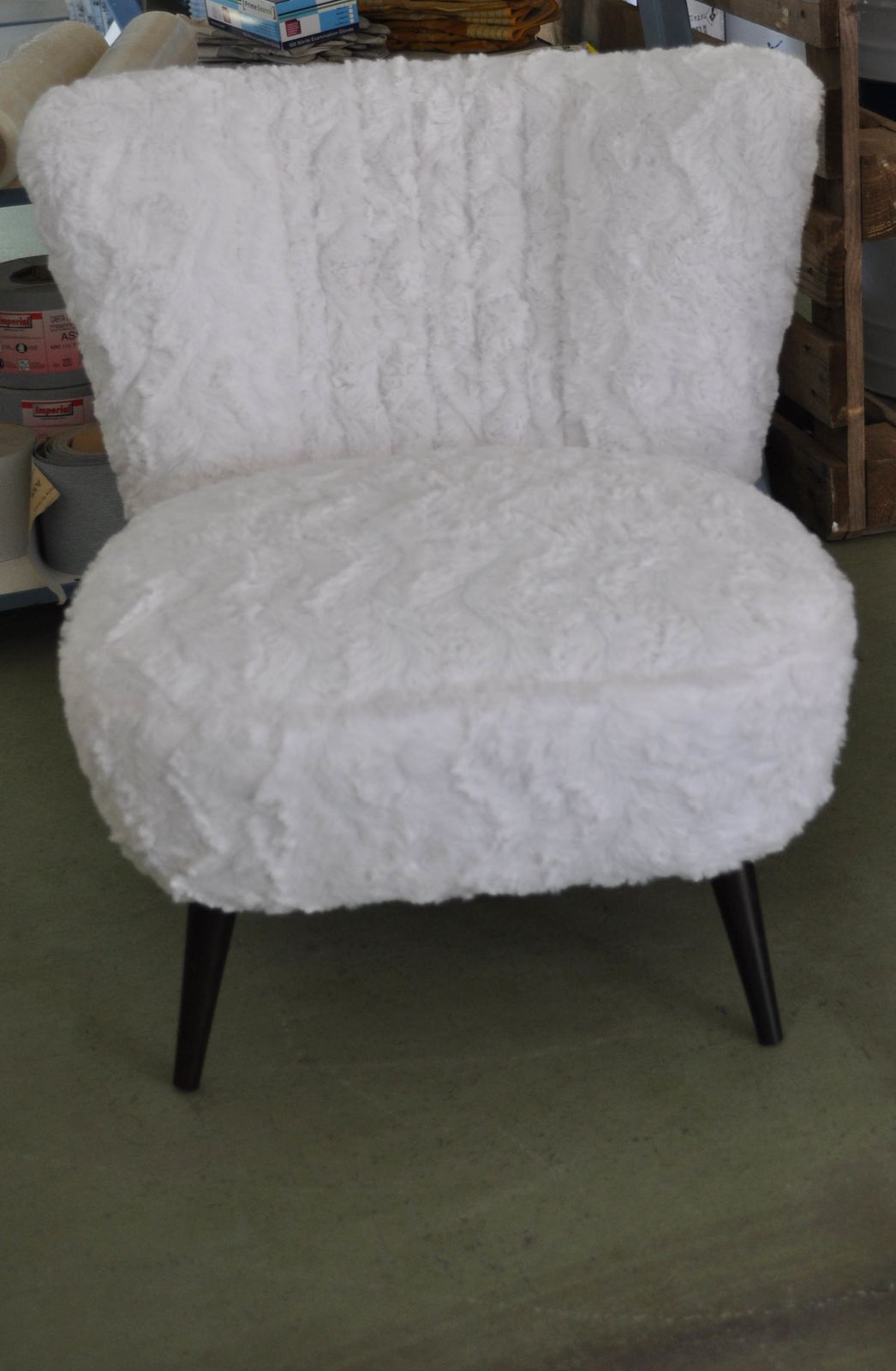 Pair Of Cocktail Chairs White Faux Fur photo buy
