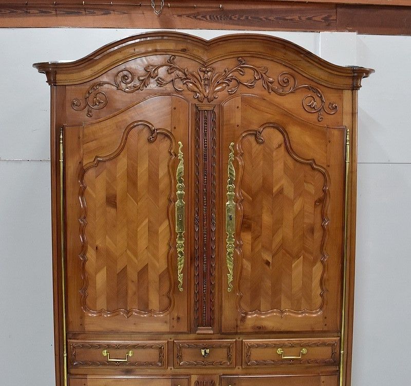 Four Doors Regional Cabinet, In Blond Cherry, Louis XV Period   1810/1820 photo 7050.35