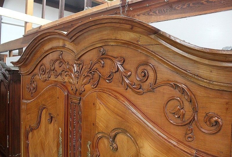Four Doors Regional Cabinet, In Blond Cherry, Louis XV Period   1810/1820 photo vinterior