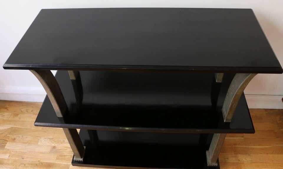 photo furniture Stunning Metal And Wood Console By Edgar Brandt, Art Deco, France, 1920s