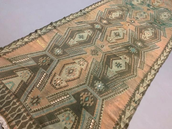 Vintage Turkish Kilim 405x136 Cm Wool Kelim Rug Large Runner photo furniture
