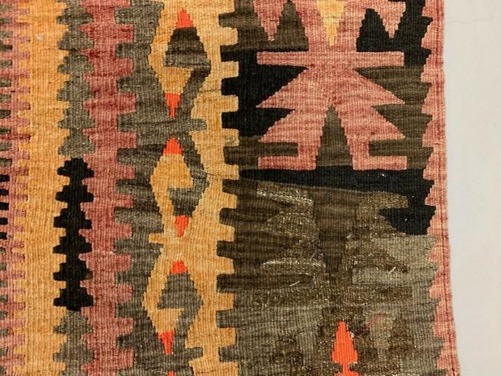 Vintage Turkish Kilim 350x140 Cm Wool Kelim Rug Large photo buy