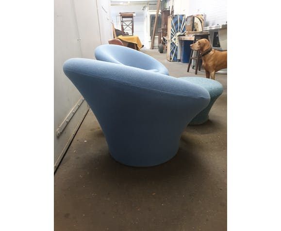 Pair Of Mushroom Armchairs With Ottoman By Pierre Paulin For Artifort photo furniture