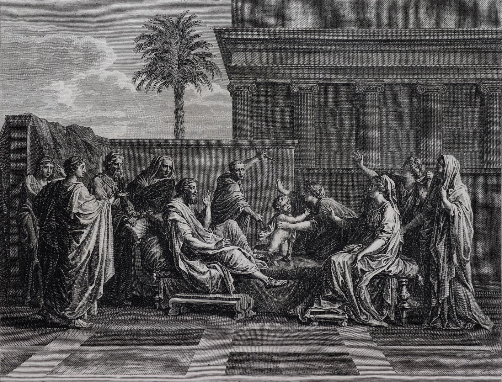 Engraving    "Moyse Marchant Sur La Couronne De Pharaon" From The Gallery Of S.A.S. Monseigneur Duke Of Orleans photo 350.0