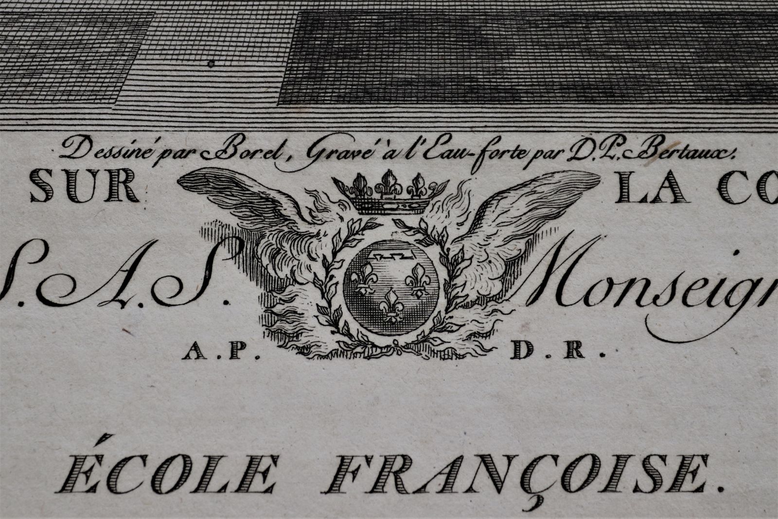 Engraving    "Moyse Marchant Sur La Couronne De Pharaon" From The Gallery Of S.A.S. Monseigneur Duke Of Orleans photo vintage