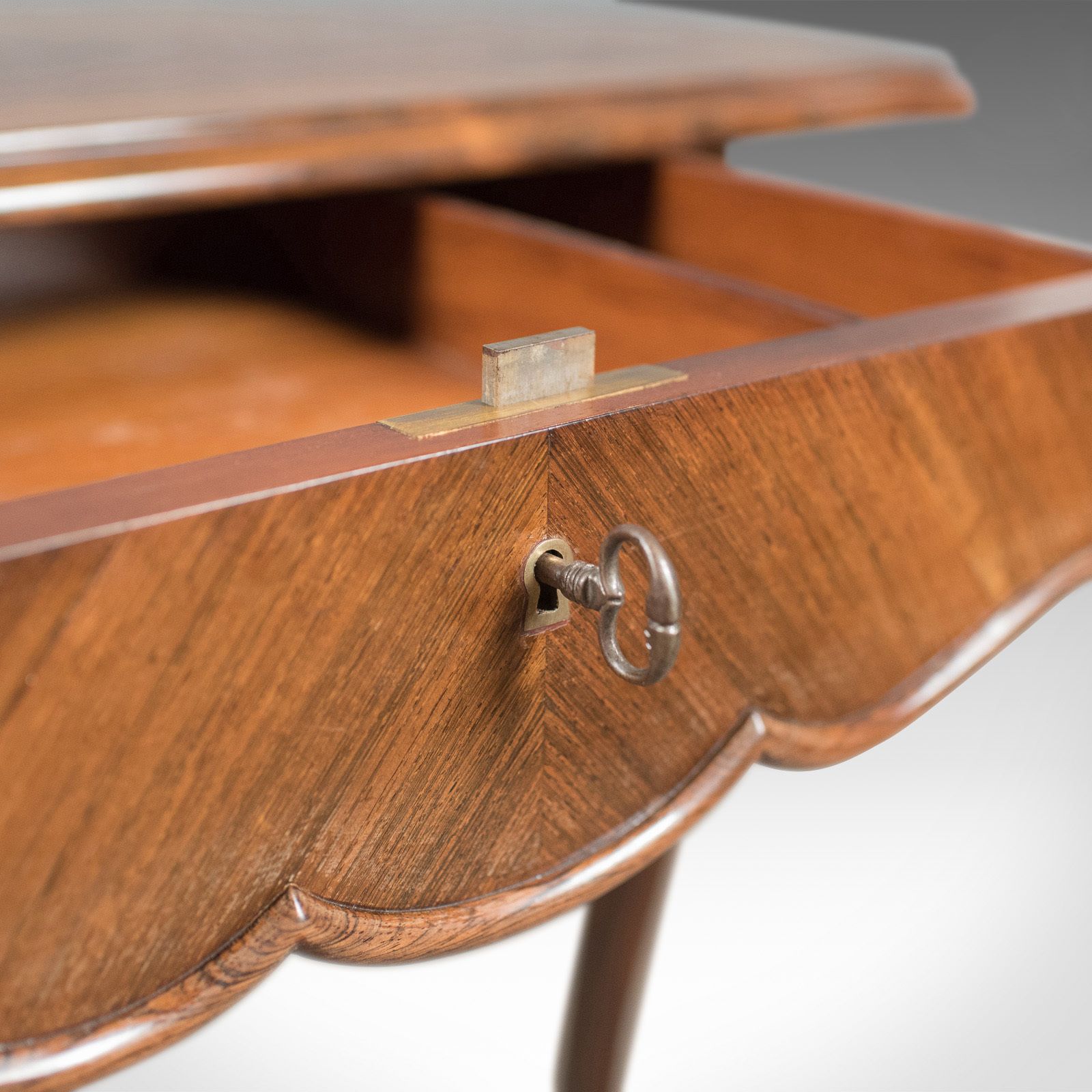 19th Century French Antique Sofa Table, Kingwood Drop Flap Occasional, C.1880 photo vintage