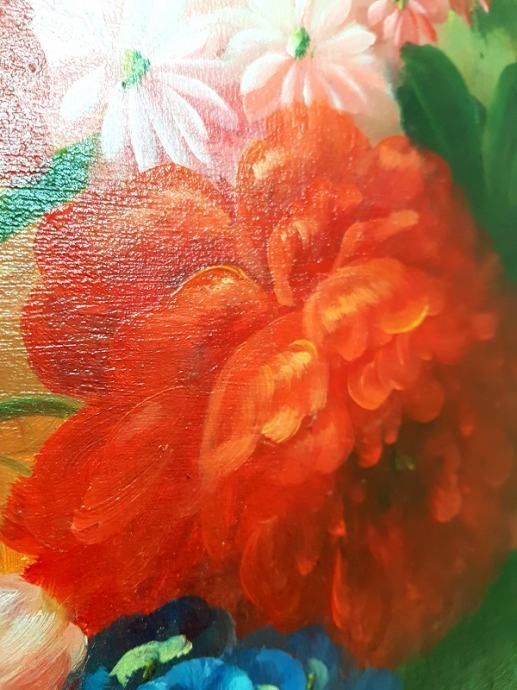 Beautiful Oil On Canvas  Flowers Motif photo for sale
