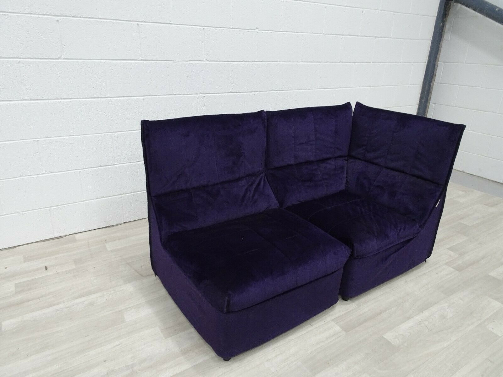 Stunning Rare Bb Italia Baia Corner And Chair In Purple Velvet photo furniture