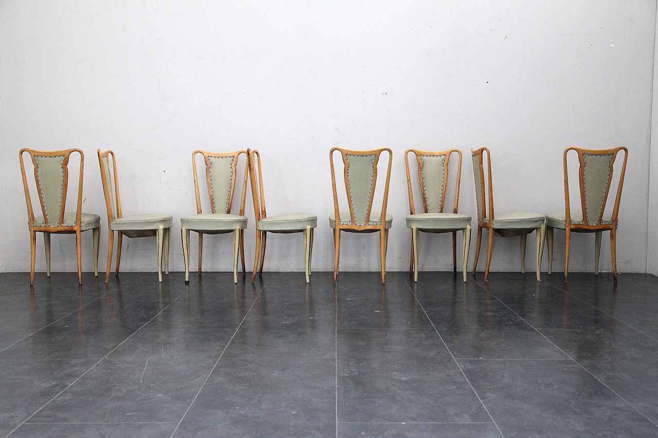 Dining Chair In Leather And Italian Aniline Lacquer From La Permanente Mobili Cantù, 1940s photo furniture
