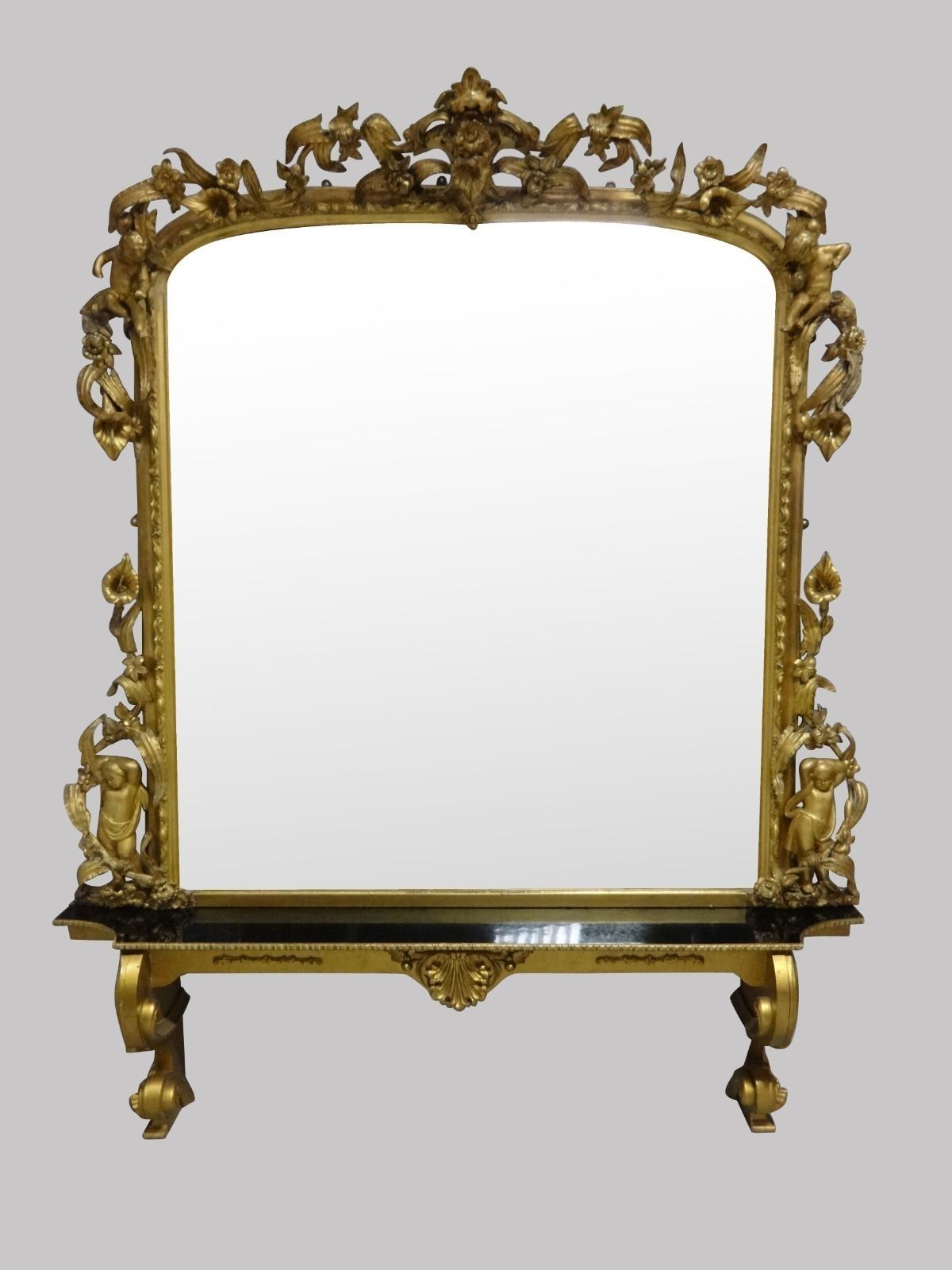 A Very R Are And Impressive Victorian English Gilt Overmantle Mirror photo furniture