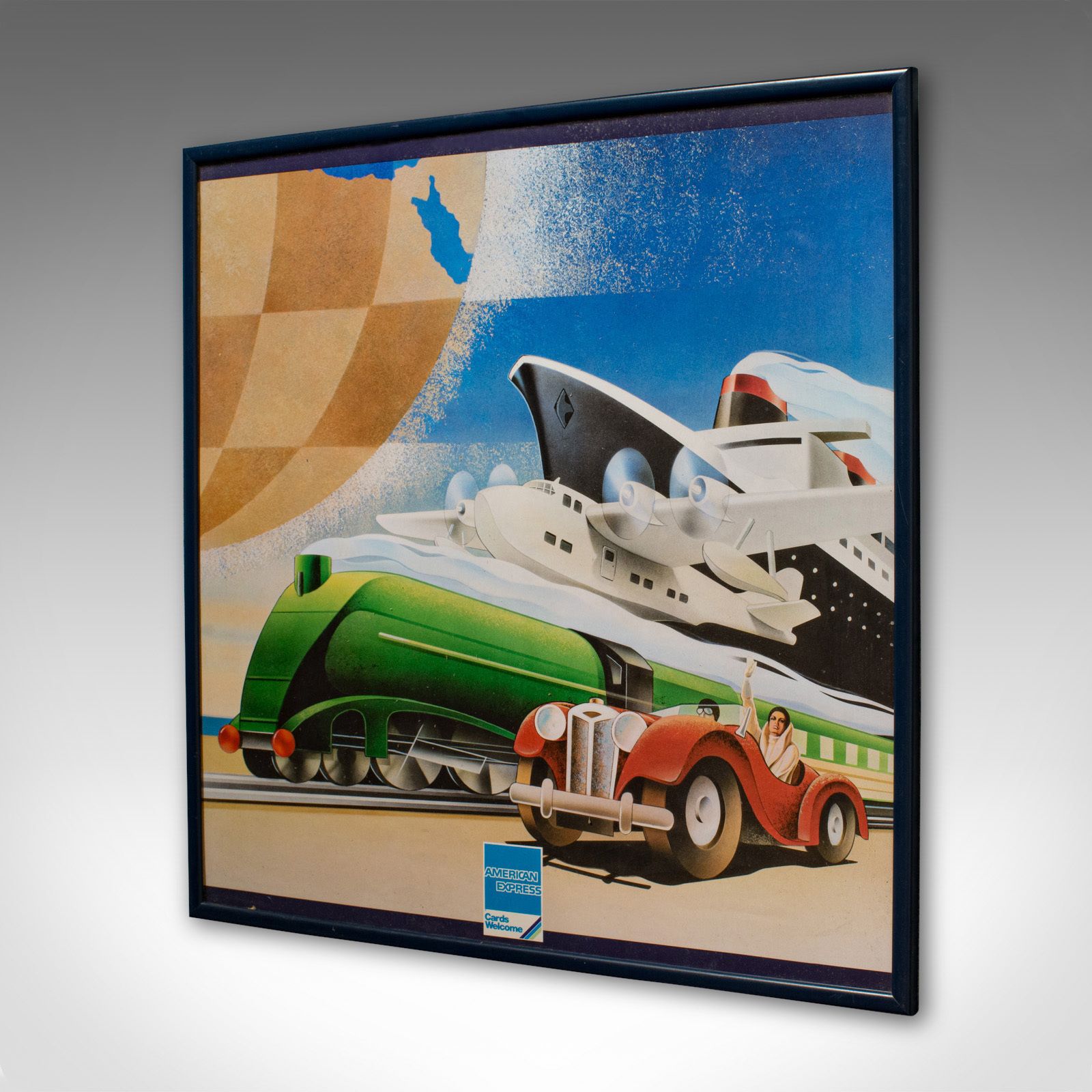 Vintage American Express Print, Framed, Retail, Advertisement, Poster, Amex photo for sale