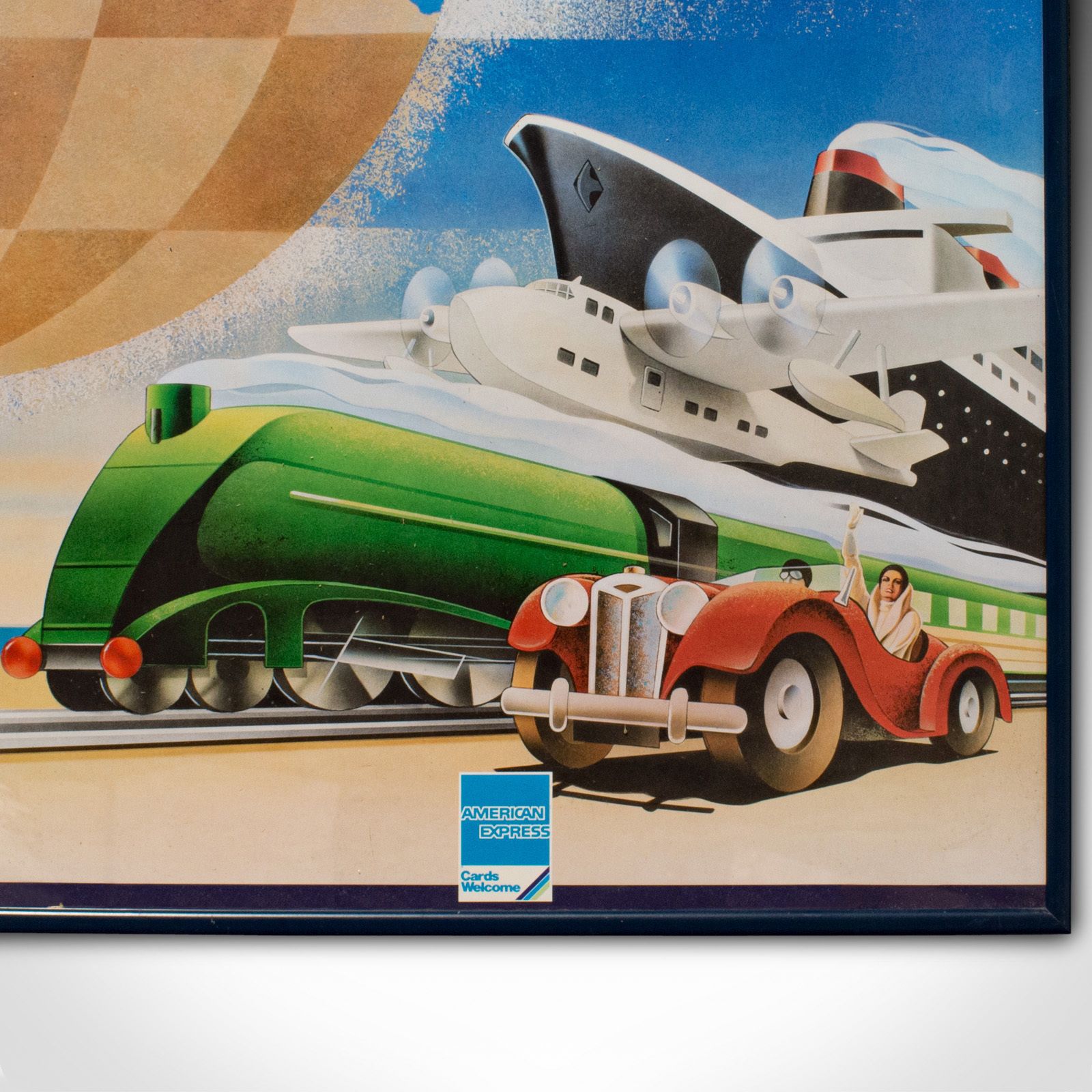 Vintage American Express Print, Framed, Retail, Advertisement, Poster, Amex photo Art