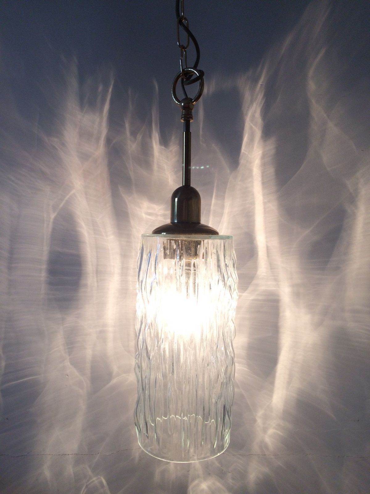 Design Ijsglas & Messing Hanglamp, Jaren 1960, Duitsland photo vinterior
