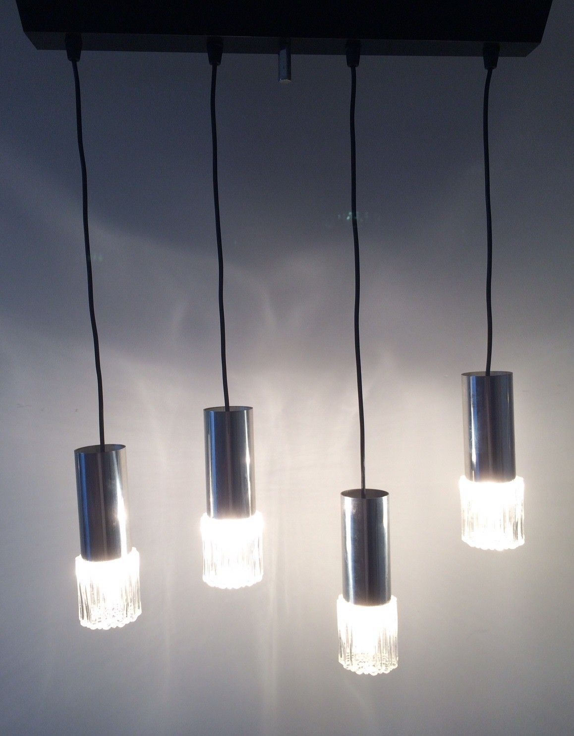 Kaiser Leuchten Design Glass & Metal Pendant Hanging Lamp By Helena Tynell, 1960s photo for sale