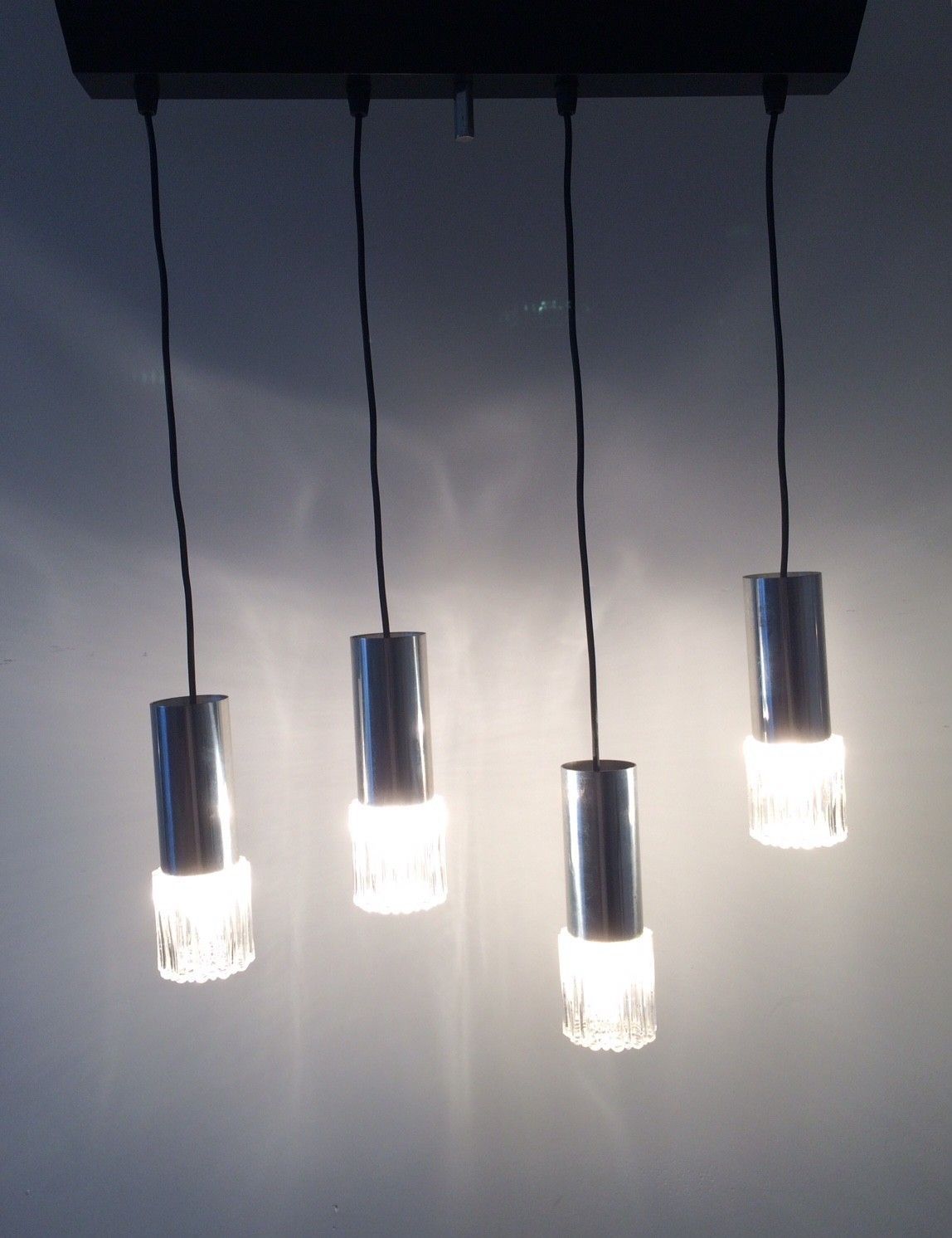 Kaiser Leuchten Design Glass & Metal Pendant Hanging Lamp By Helena Tynell, 1960s photo 448.88