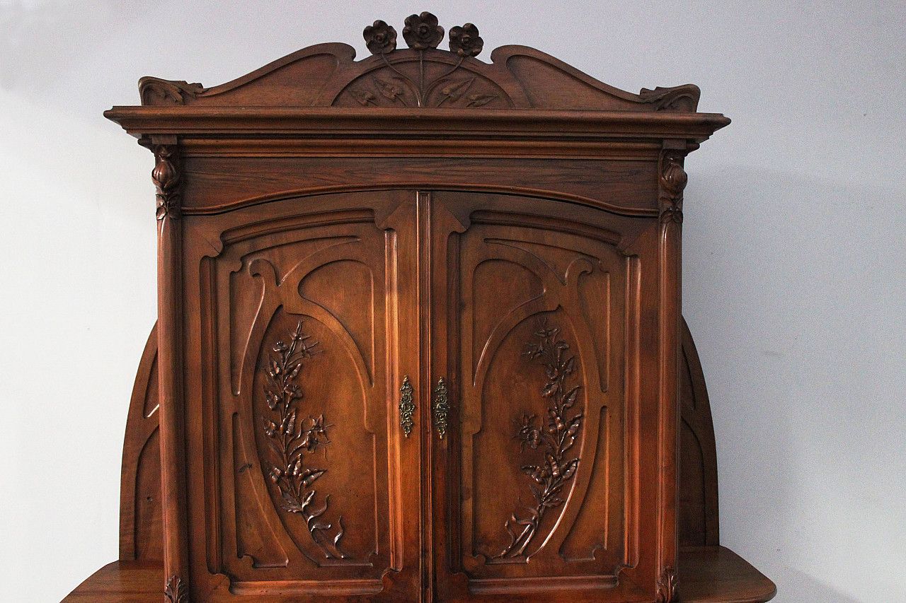 Set For Dining Room In Antique Art Nouveau Cherry Wood By Pierre Mathieu photo Furniture