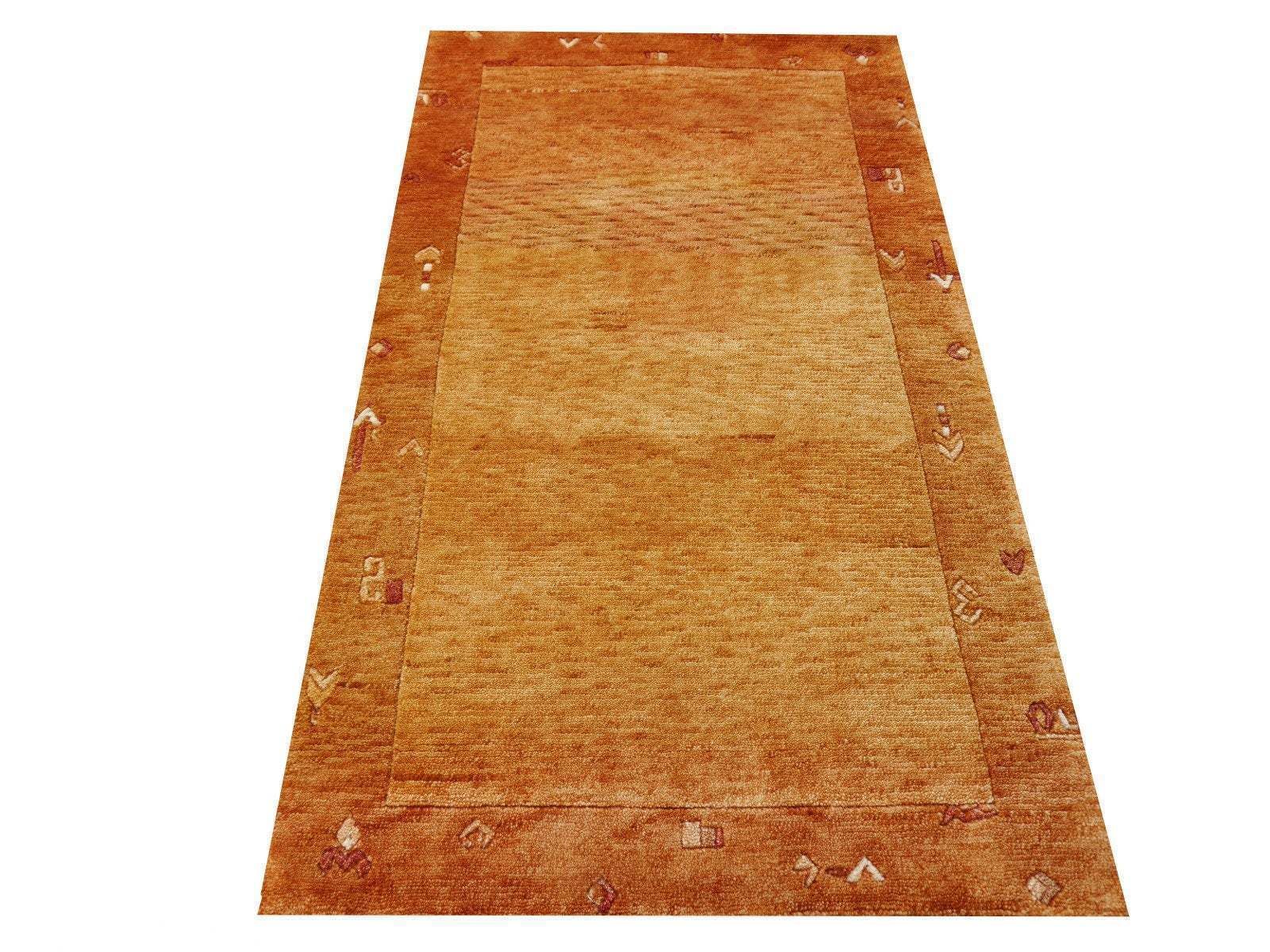 5 X 3 Ft Modern Designer Rug Pashmina Amber Goldbronze Hand Made Wool Carpet From Rural India photo vinterior