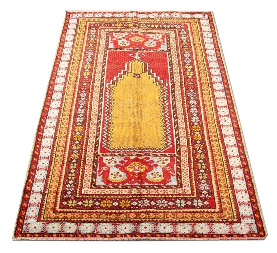 Antique Rugs Handmade Carpet, Yellow Turkish Rug, Living Room Rug For Sale Home Decor photo 1850.0