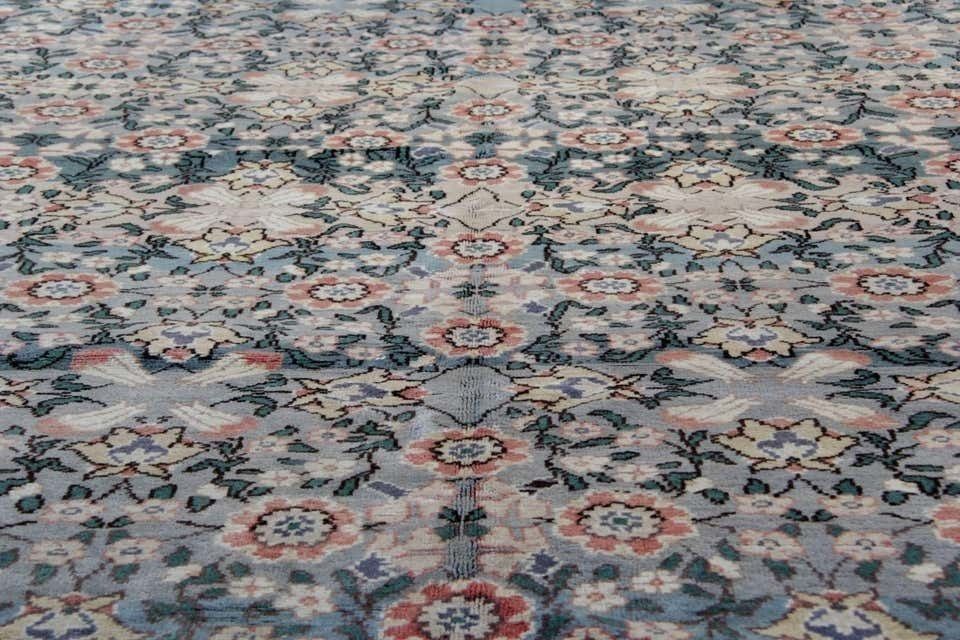Handwoven Oriental Oushak Carpet, Traditional Green Wool Turksih Rug  185x280cm photo 3500.0