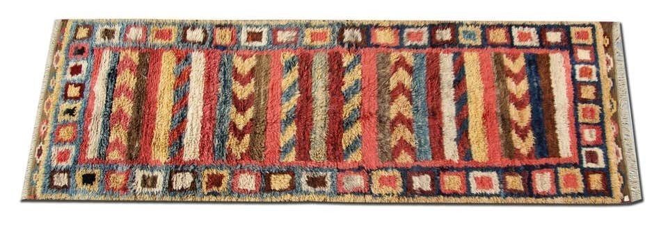 Handmade Moroccan Rugs Striped Runner Shaggy Rugs, Pink And Red Primitive Carpet For Sale photo furniture
