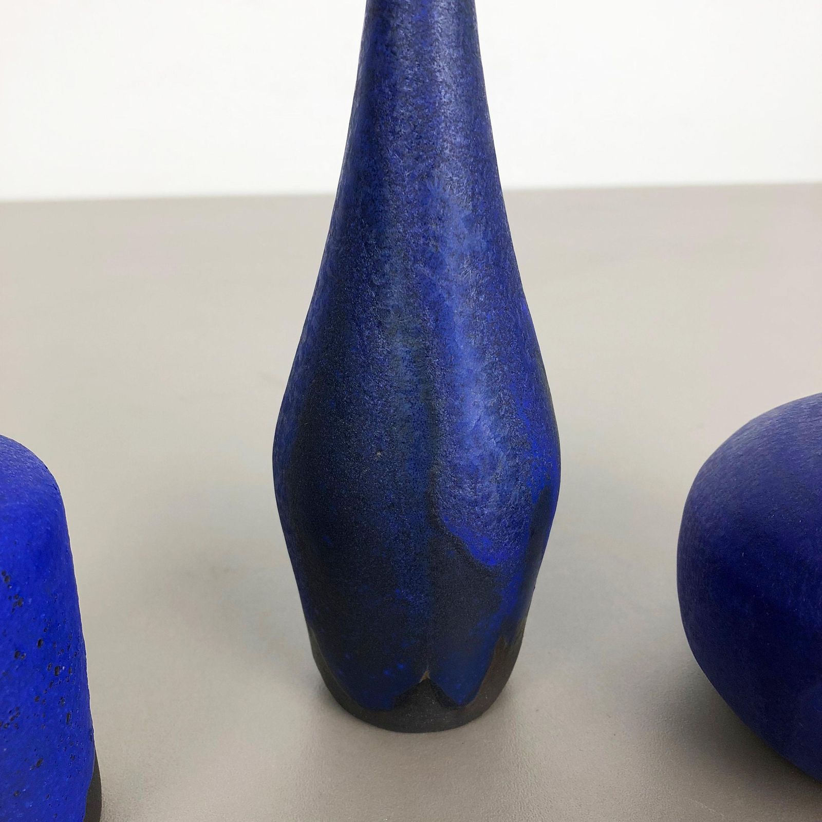 529.0 Set Of 3 Ceramic Studio Pottery Vase By Gerhard Liebenthron, Germany, 1960s photo