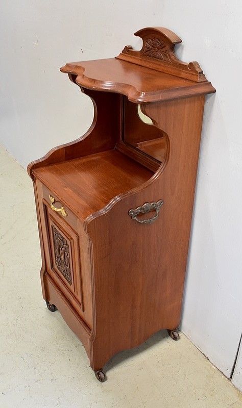 Coal Reserve Cabinet, English, Solid Mahogany   Late 19th Century photo for sale