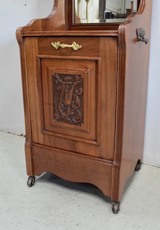 1545.0 Coal Reserve Cabinet, English, Solid Mahogany   Late 19th Century photo