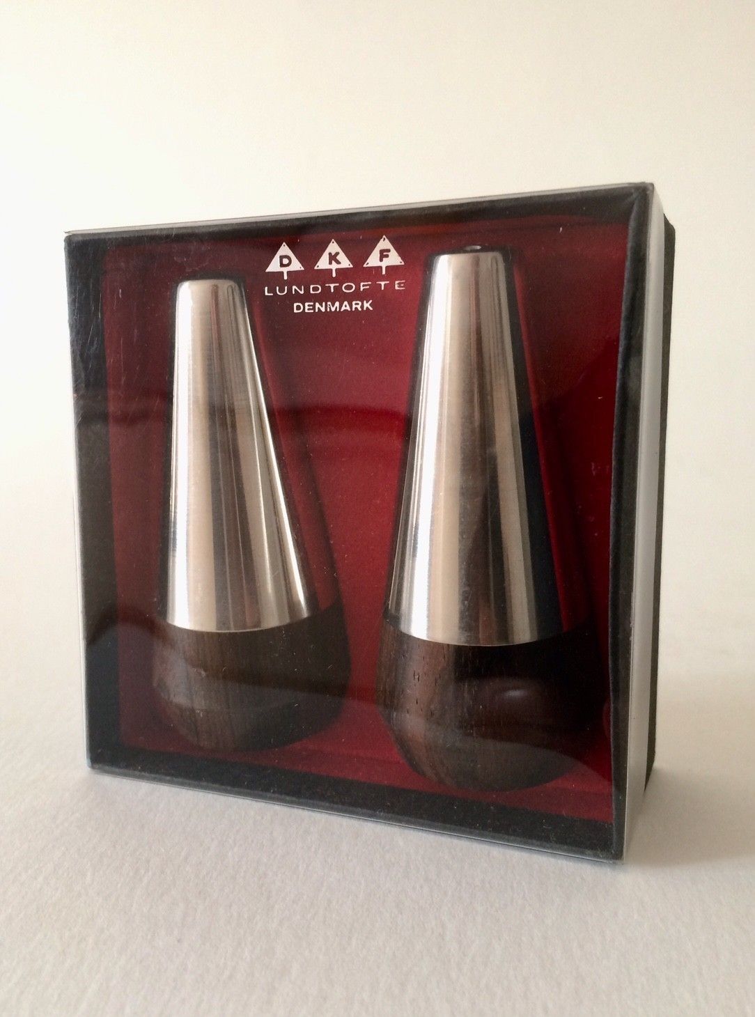 Scandinavian Design 1960s 7cm Pepper & Salt Set By Dkf Lundtofte Denmark photo for sale