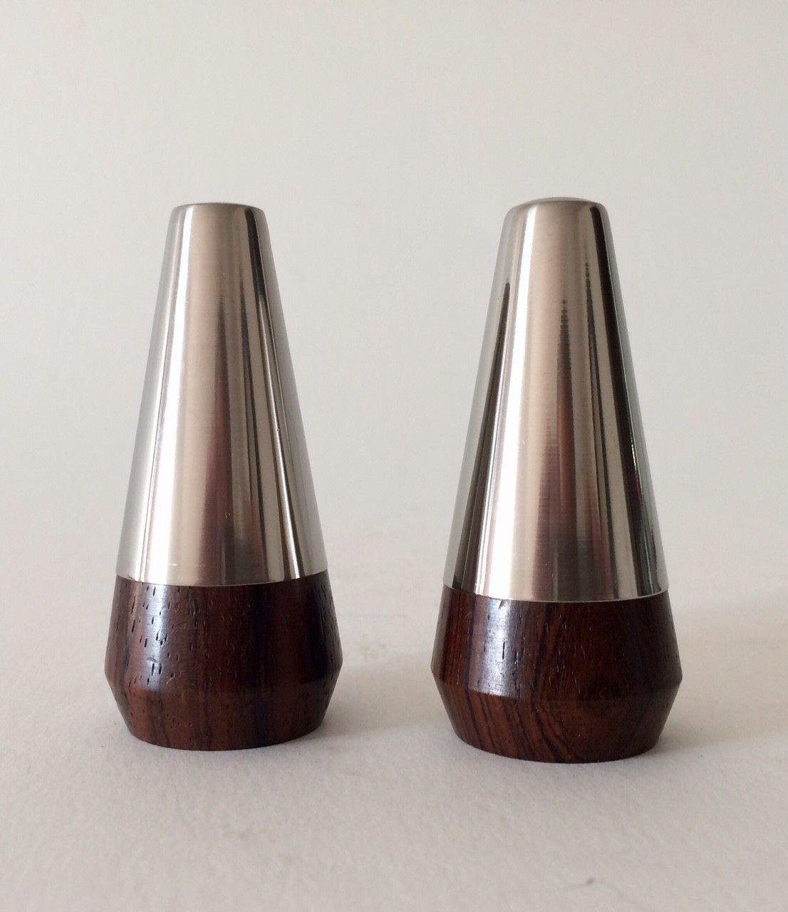 Scandinavian Design 1960s 7cm Pepper & Salt Set By Dkf Lundtofte Denmark photo buy