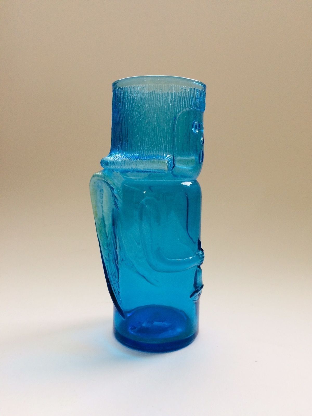 Mid Century Modern Blauw Glazen Engelvaas, Ca. Jaren 1960, Italië photo Woonaccessoires