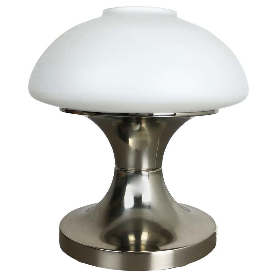 Original Modernist Mushroom Sputnik Table Light With Opal Shade, Italy, 1970s