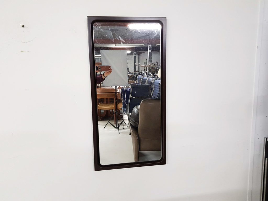 Large Mid Century Brown Plastic Mirror, 1970s photo for sale