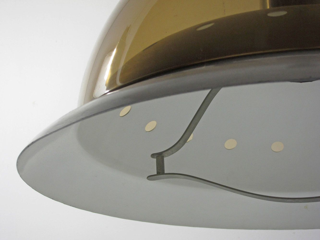 Grote Vintage Hanglamp Van Aluminium En Transparant Acryl, Jaren 1970 photo for sale