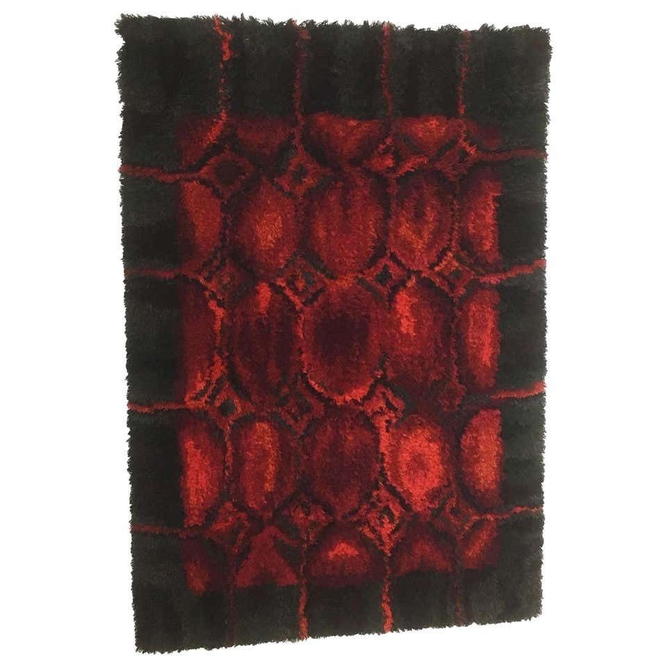 Vintage Modernist Wall Rya Rug By Helena Koskivaara For Wetterhoff