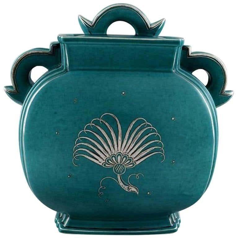 Wilhelm Kåge, Gustavsberg, Argenta Art Deco Ceramic Vase