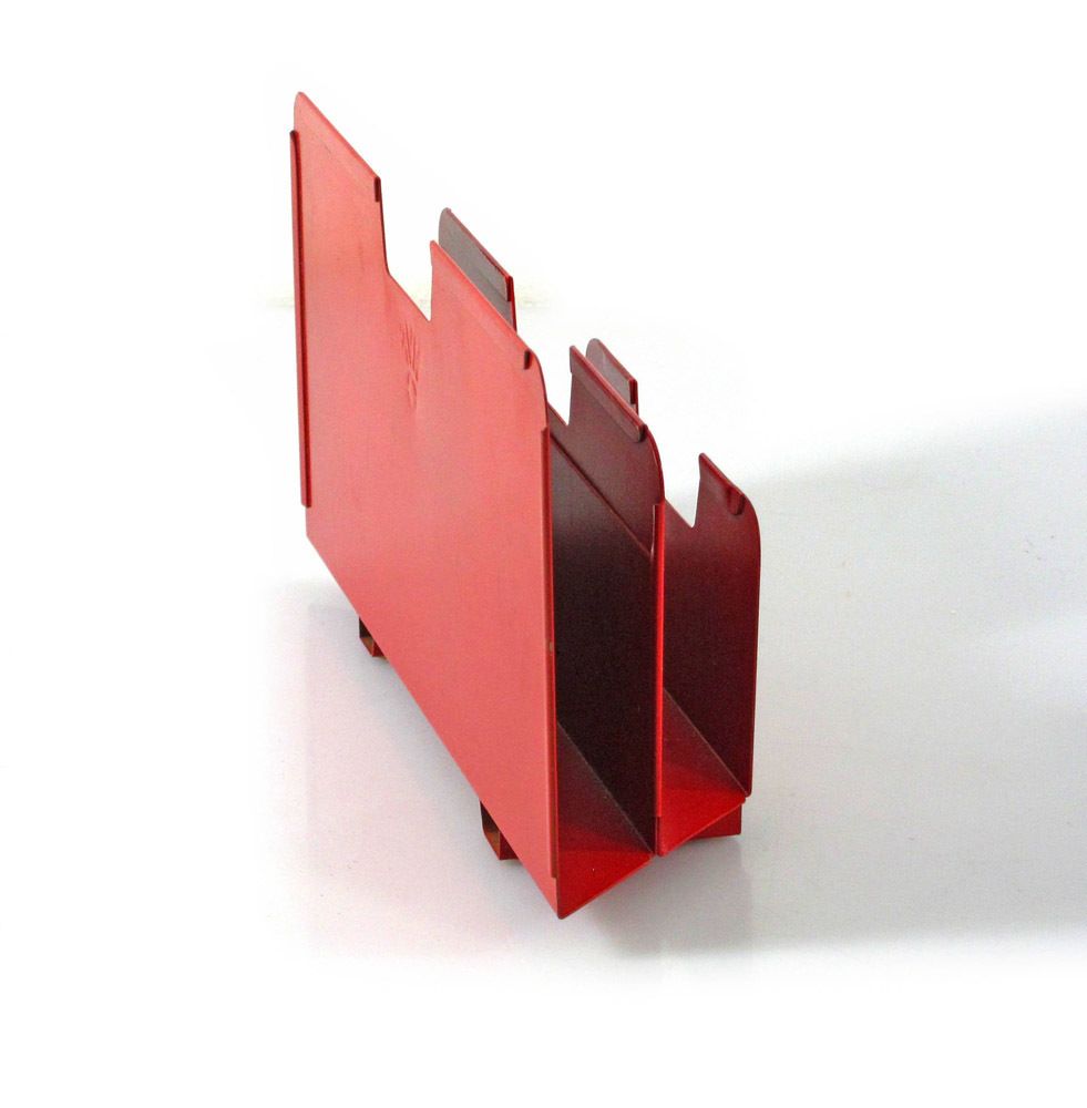 Rode Metalen Enveloppenbak In Industriële Stijl, Jaren 1960 photo furniture