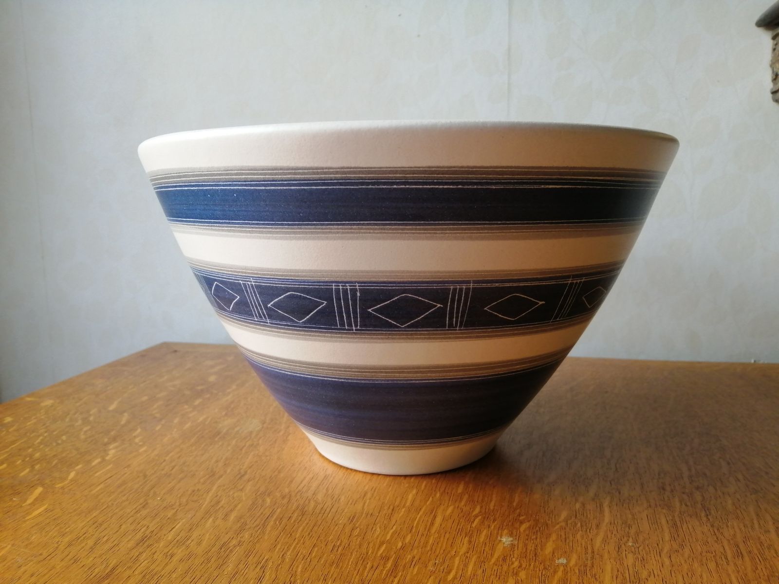 Large Handpainted Fruit Or Salad Bowl By Dominique Guillot, Vallauris, France C1950s