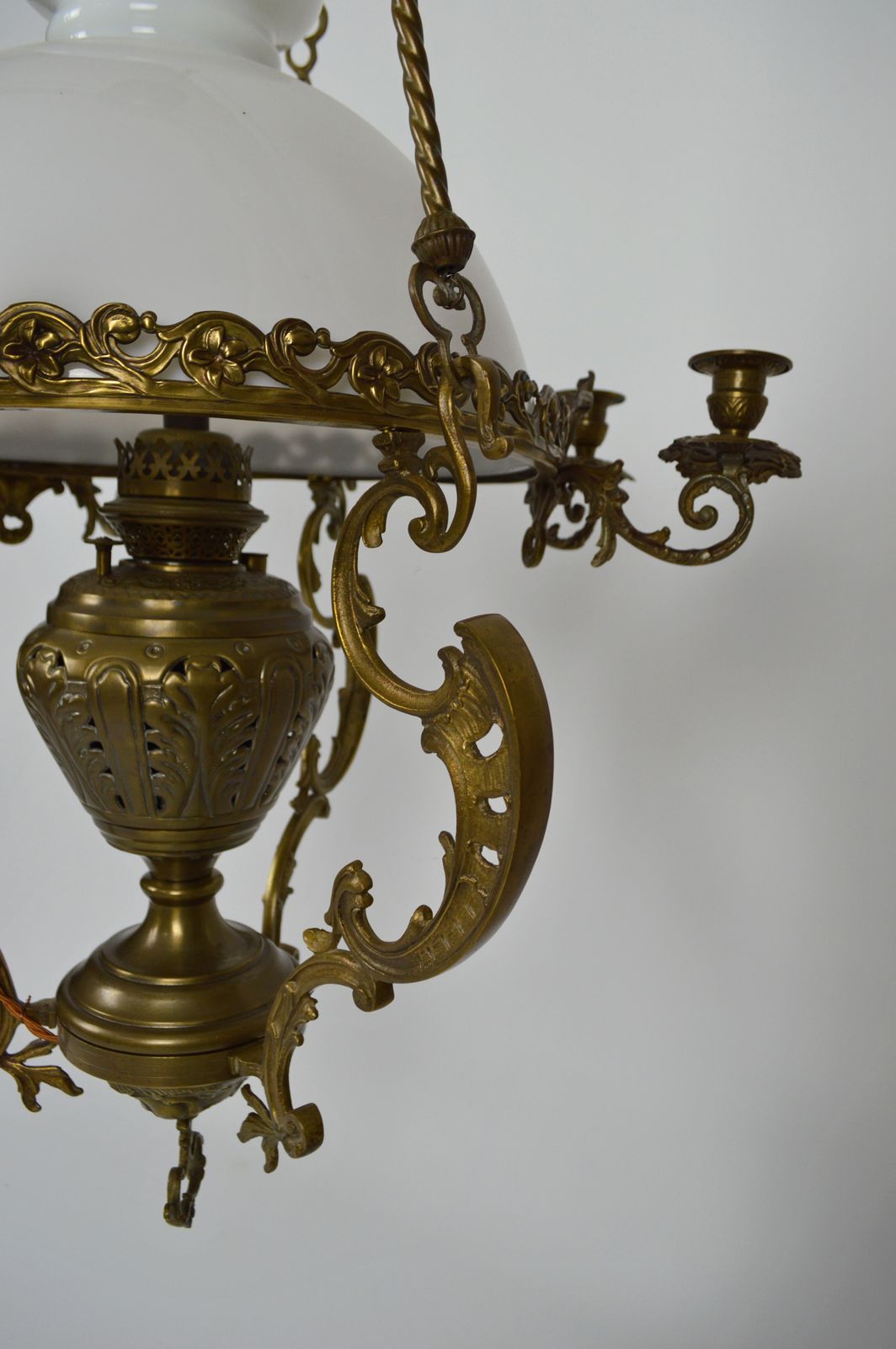 French Large Antique Chandelier In Bronze And Brass photo vinterior