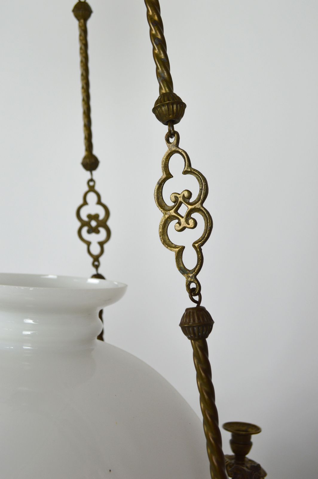 French Large Antique Chandelier In Bronze And Brass photo buy