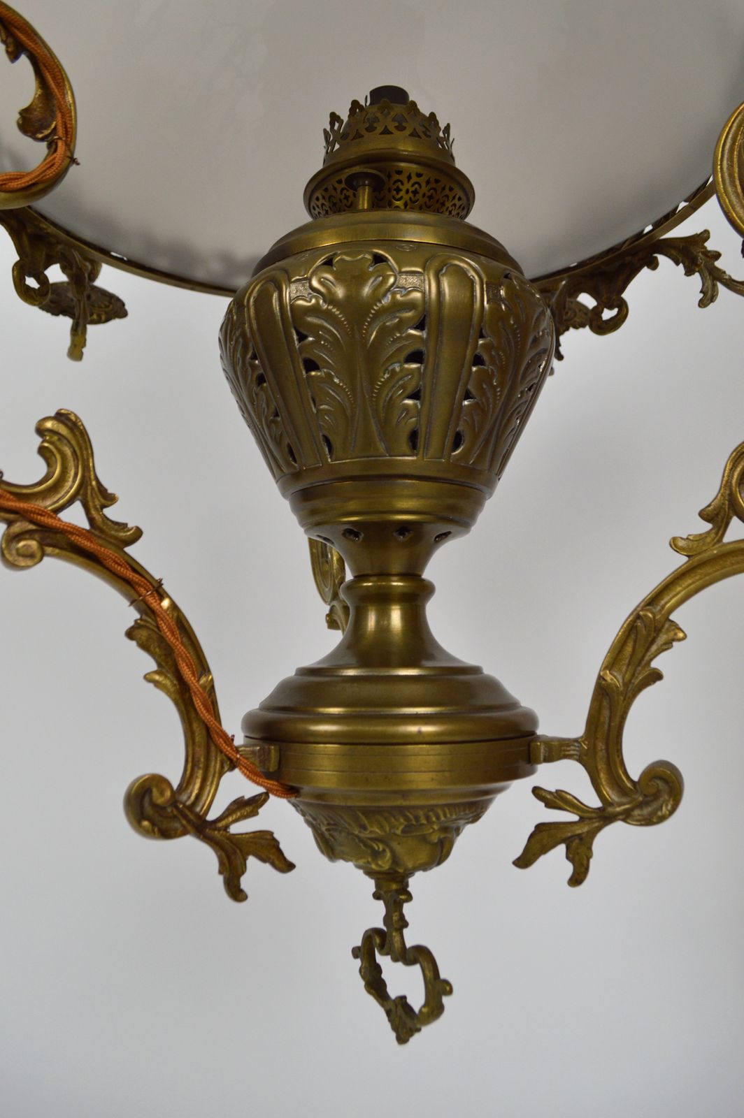Lighting French Large Antique Chandelier In Bronze And Brass photo
