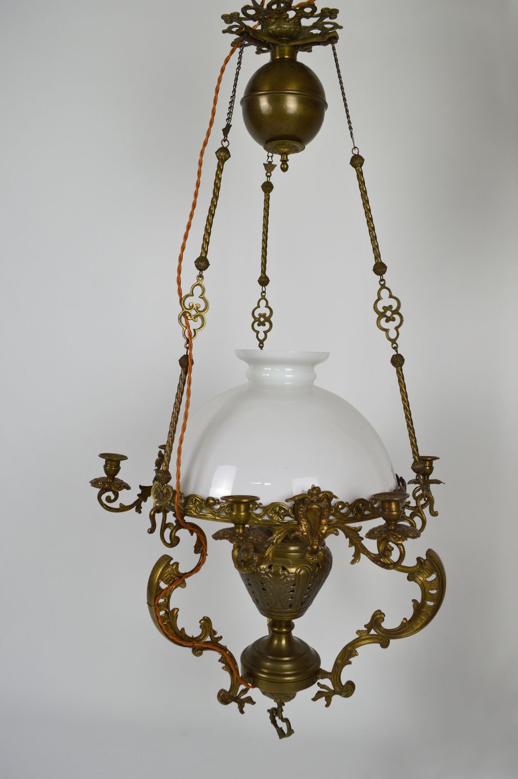 1440.0 French Large Antique Chandelier In Bronze And Brass photo