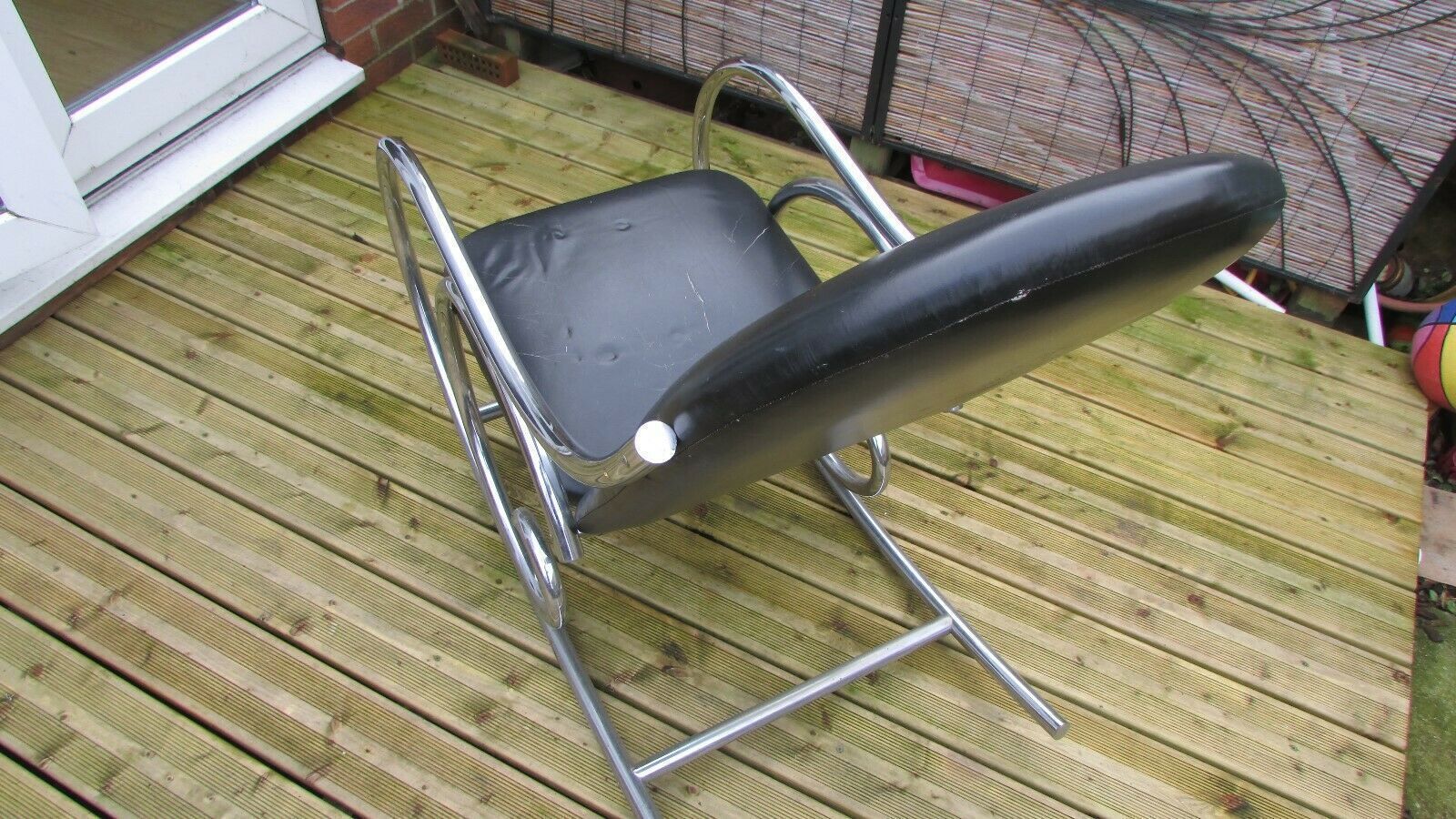 Vintage Early Mid Century Chrome Rocking Chair In Manner Of Thonet photo 695.0