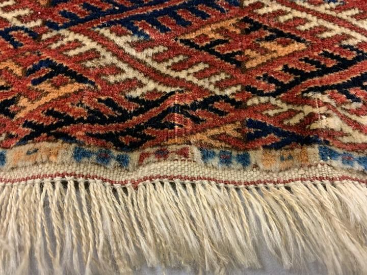 Antique Turkmen Tekke Main Carpet, 290x240 Cm Turkoman Bokhara Red Black Beige photo buy