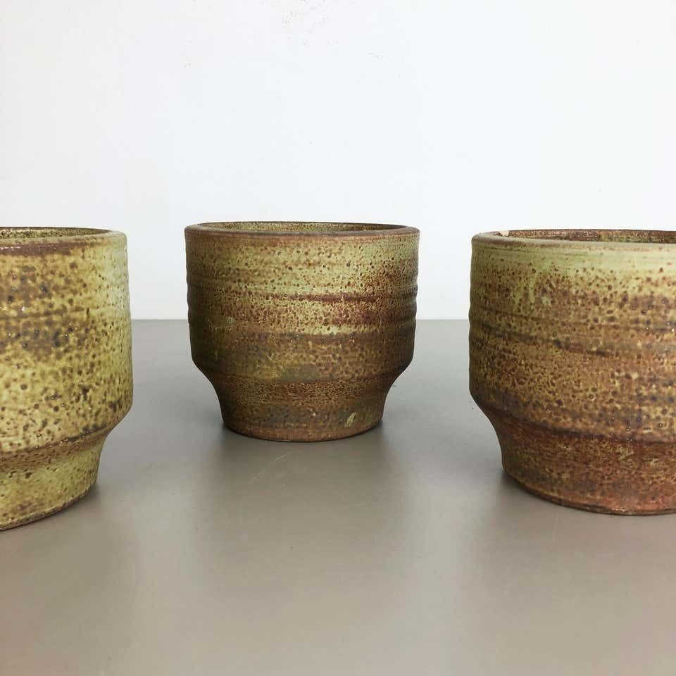Set Of 3 Ceramic Studio Pottery Vase By Piet Knepper For Mobach Netherlands 1970 photo Home Decor