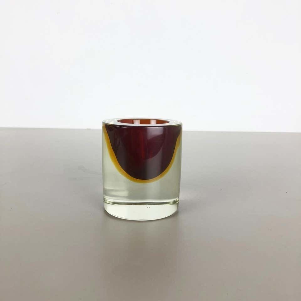 Multi Color Murano Vetri Glass Sommerso Bowl Shell Ashtray Element, Italy, 1970s photo furniture