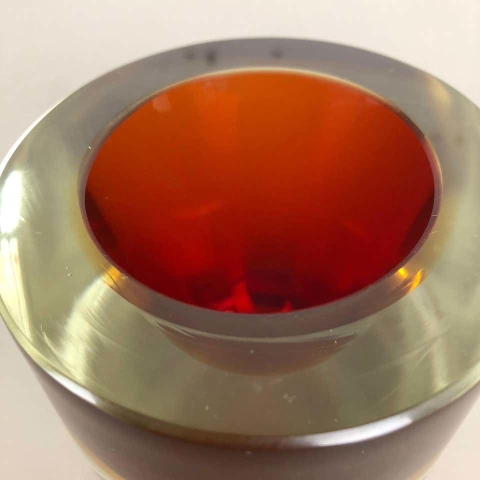 Multi Color Murano Vetri Glass Sommerso Bowl Shell Ashtray Element, Italy, 1970s photo vintage
